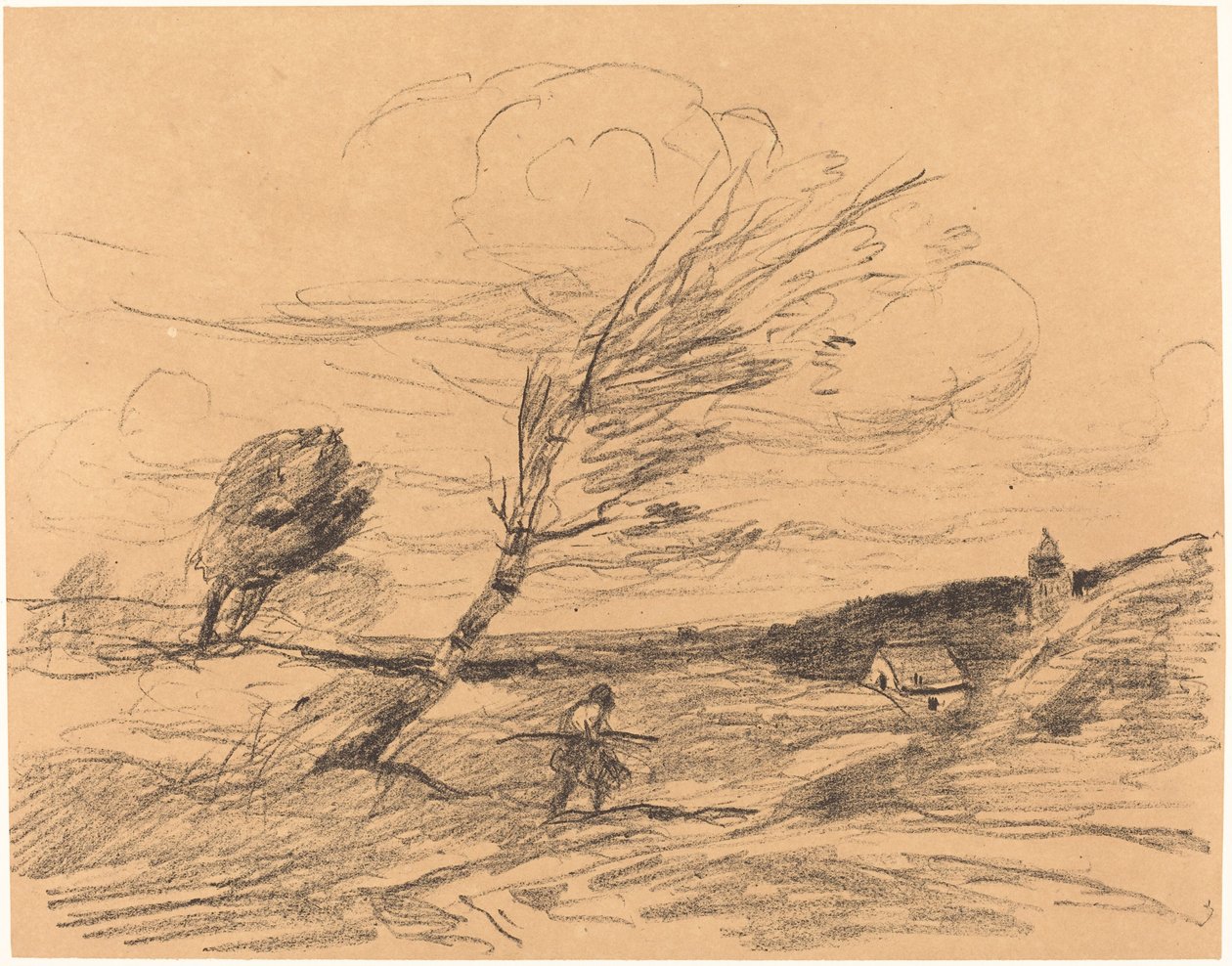 Le Coup de vent - Jean Baptiste Camille Corot