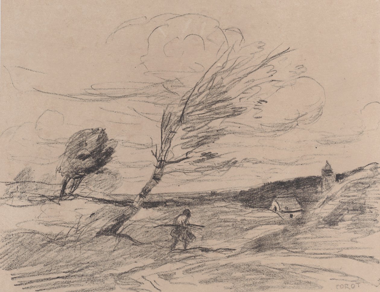 Le Coup de Vent, 1871 - Jean Baptiste Camille Corot