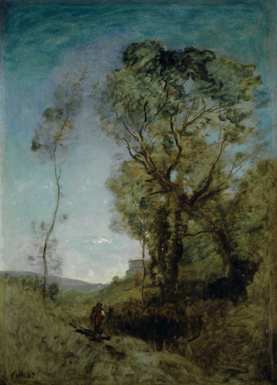 La villa italienne derrière les pins, 1855-65 - Jean Baptiste Camille Corot