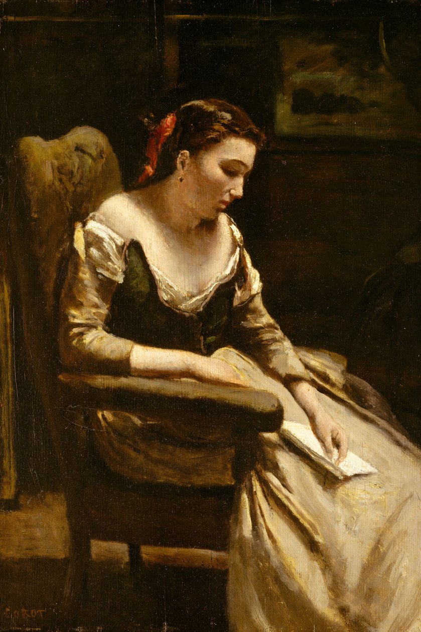 La Lettre, c.1865 - Jean Baptiste Camille Corot