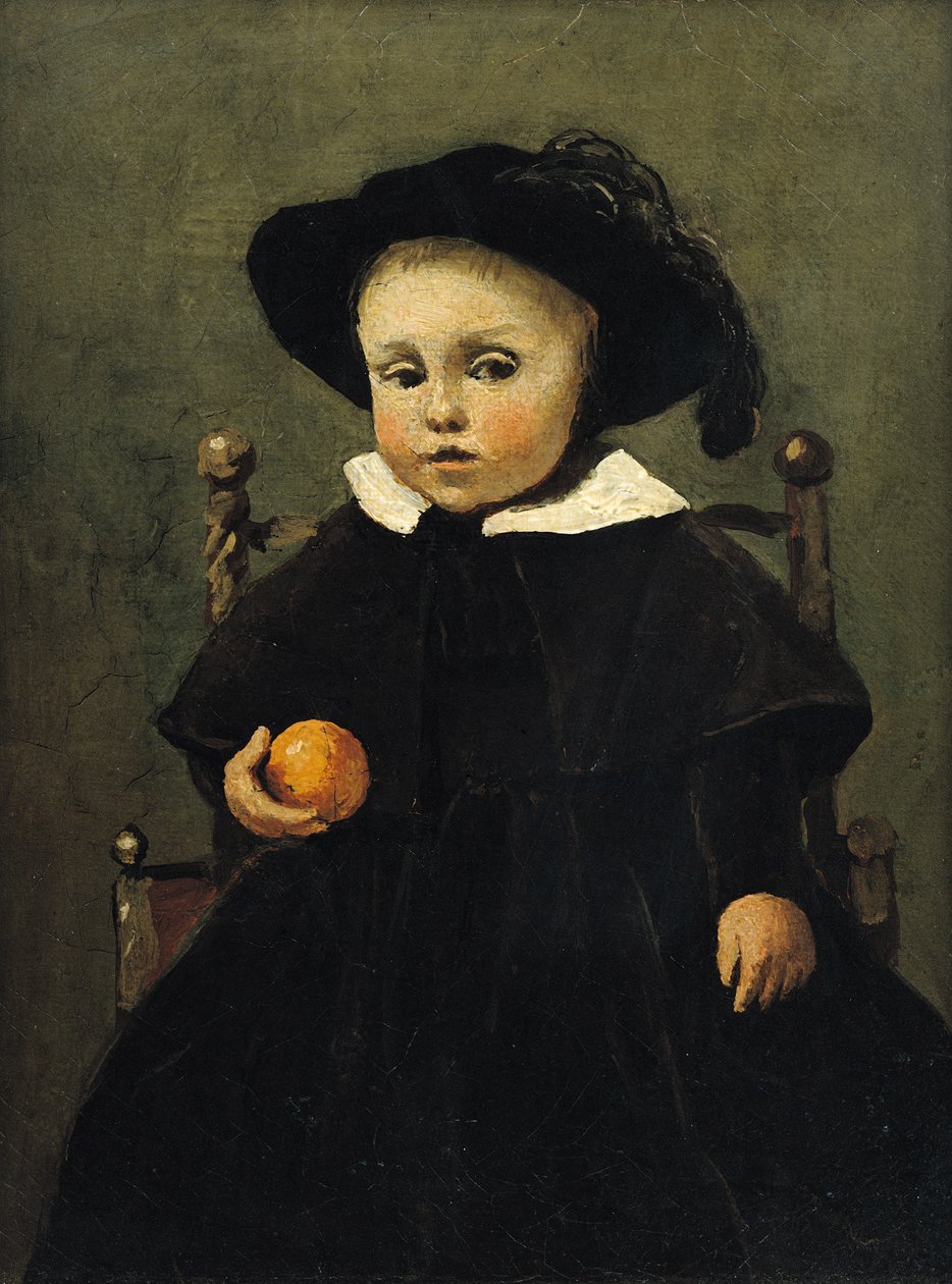 Le Peintre Adolphe Desbrochers enfant, tenant une orange, 1845 - Jean Baptiste Camille Corot