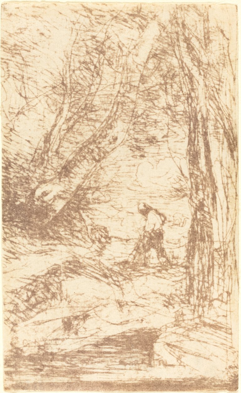 Le Bucheron de Rembrandt - Jean Baptiste Camille Corot