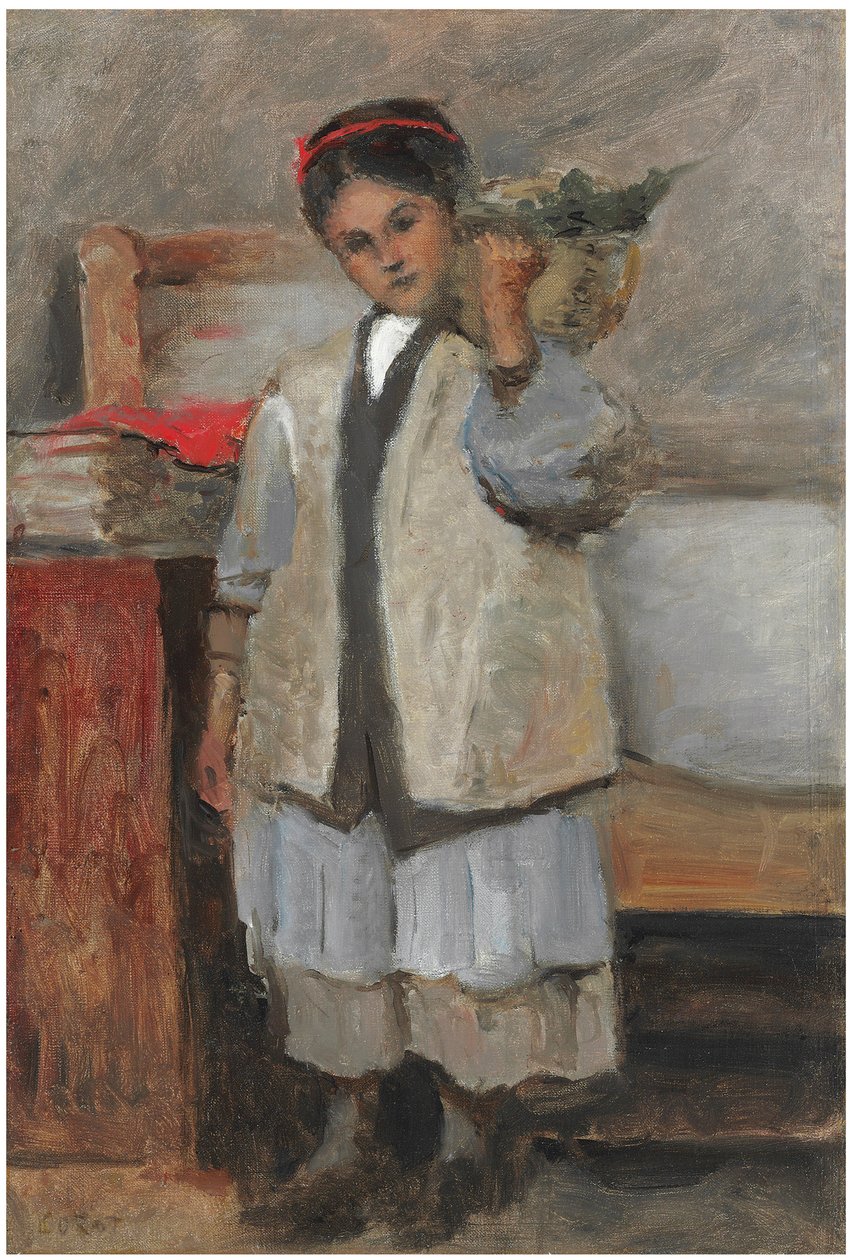 La jeune Séraphine vêtue du gilet de Corot - Jean Baptiste Camille Corot