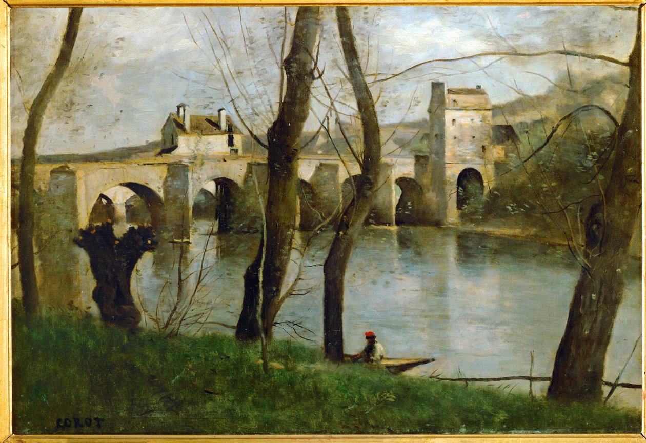 Le pont de Mantes, France ... - Jean Baptiste Camille Corot
