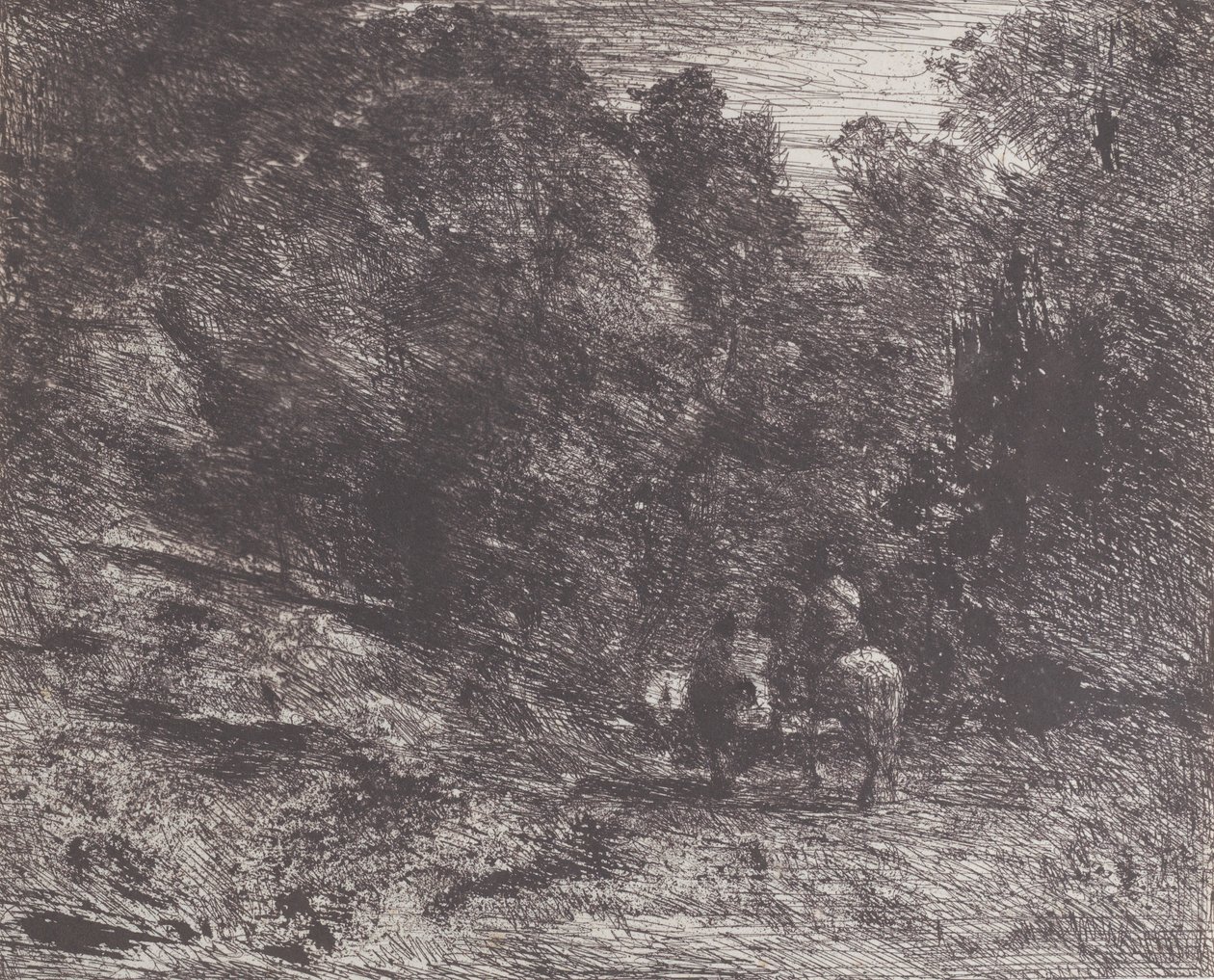Deux voyageurs dans une forêt - Jean Baptiste Camille Corot
