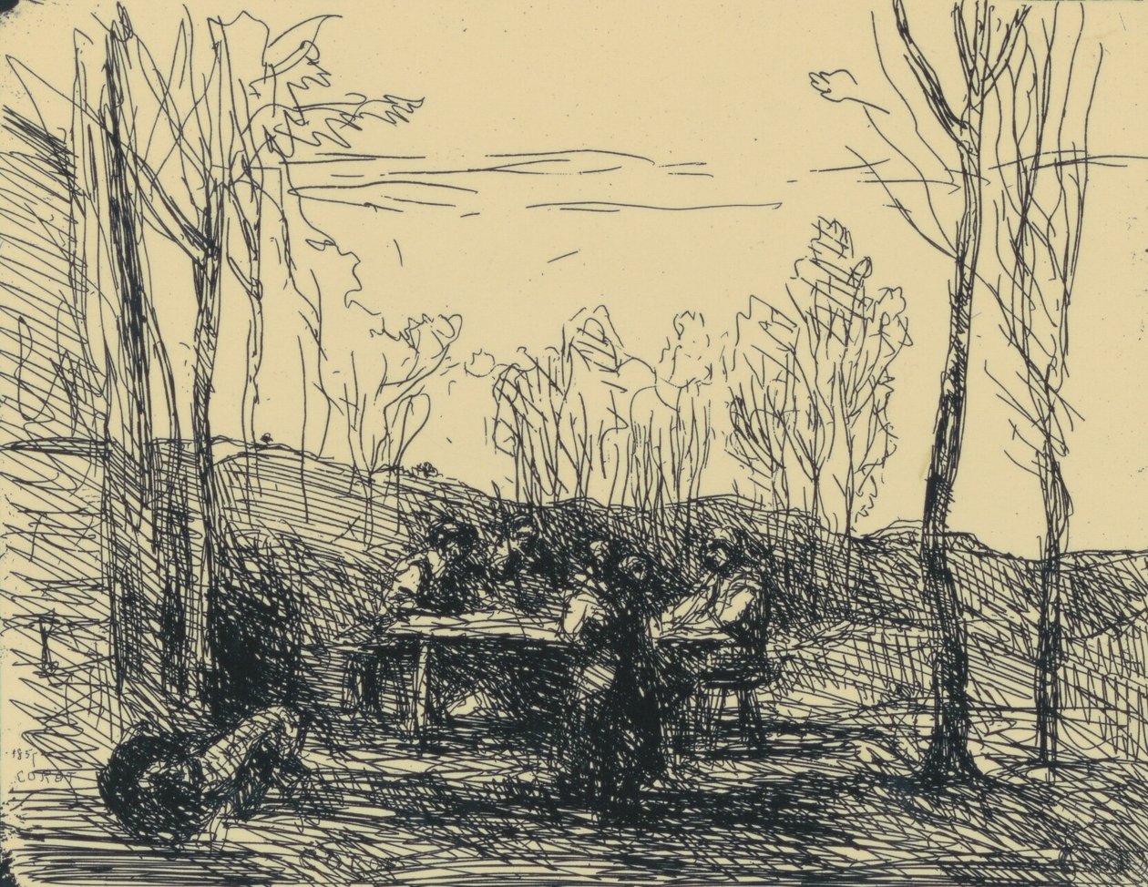 Un Déjeuner Dans La Clairière - Jean Baptiste Camille Corot