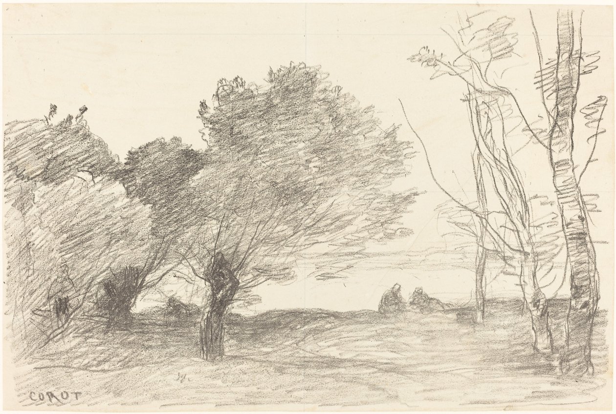 Saules et peupliers blancs, 1871 - Jean Baptiste Camille Corot