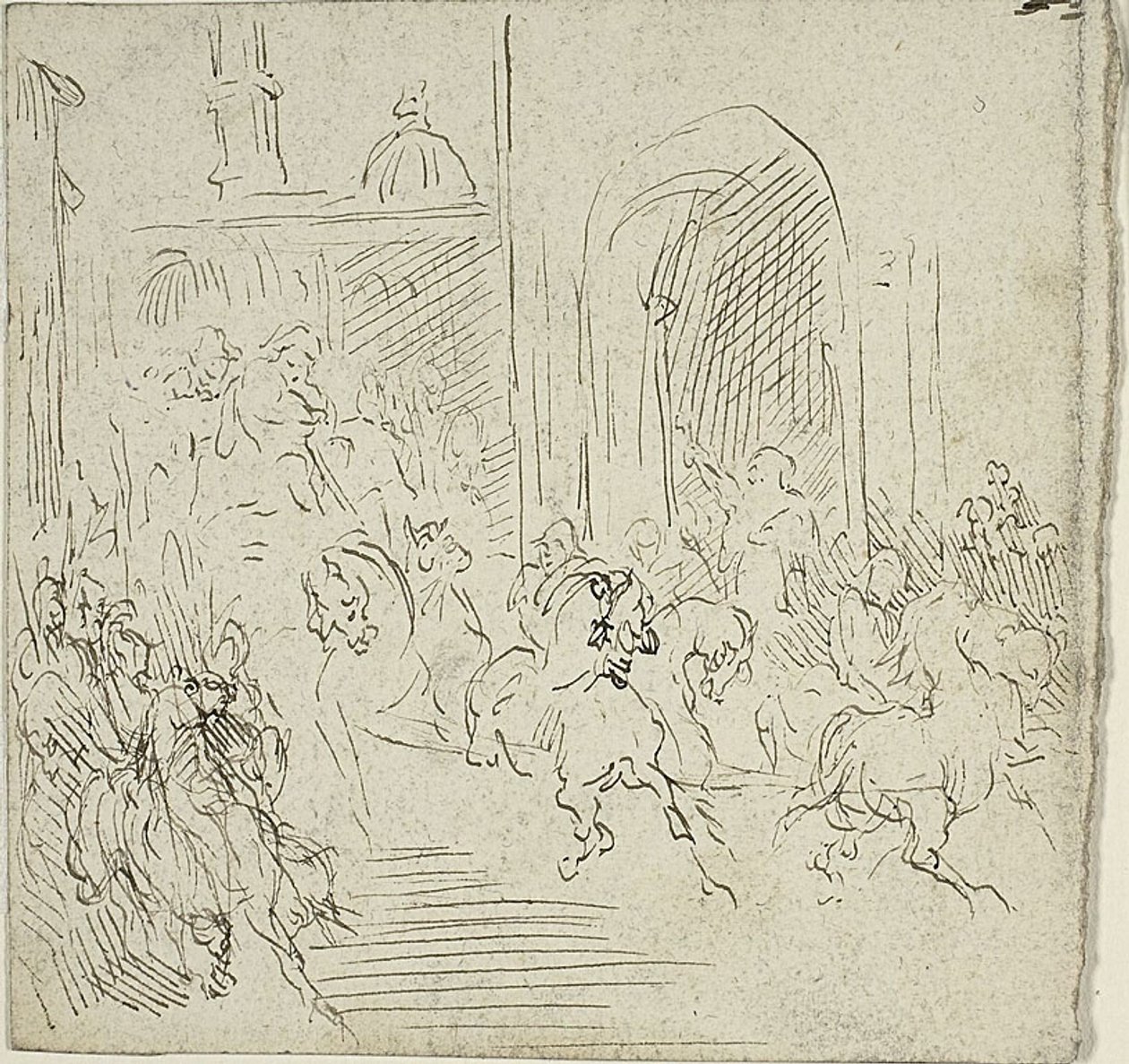 Scène équestre dans une ville - Jean Baptiste Carpeaux