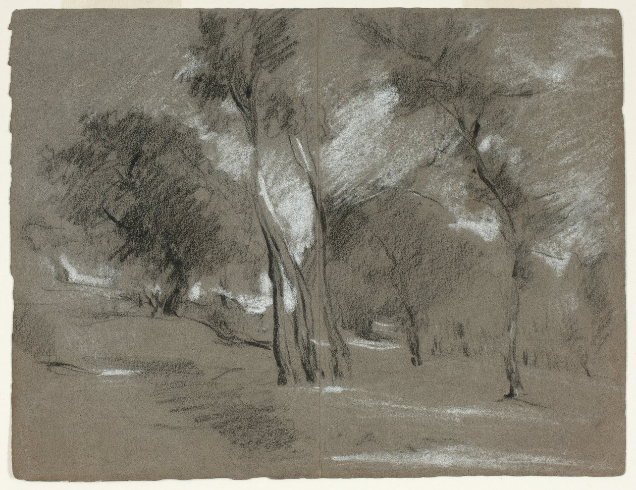 Paysage avec arbres - Jean Baptiste Carpeaux