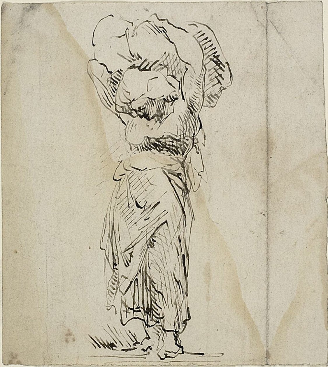 Femme debout portant un gros paquet - Jean Baptiste Carpeaux