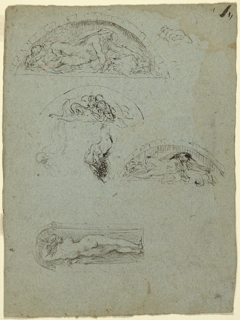 Figure debout dans une niche et études pour le groupe Ugolino, 1857-58 - Jean Baptiste Carpeaux