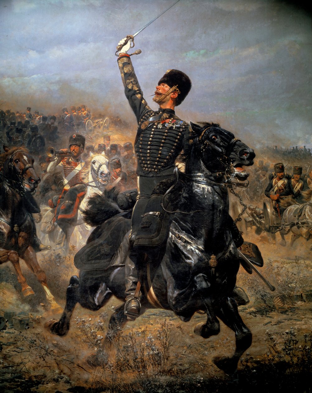 En batterie, charge de cavalerie (1870) - Jean Baptiste Edouard Detaille