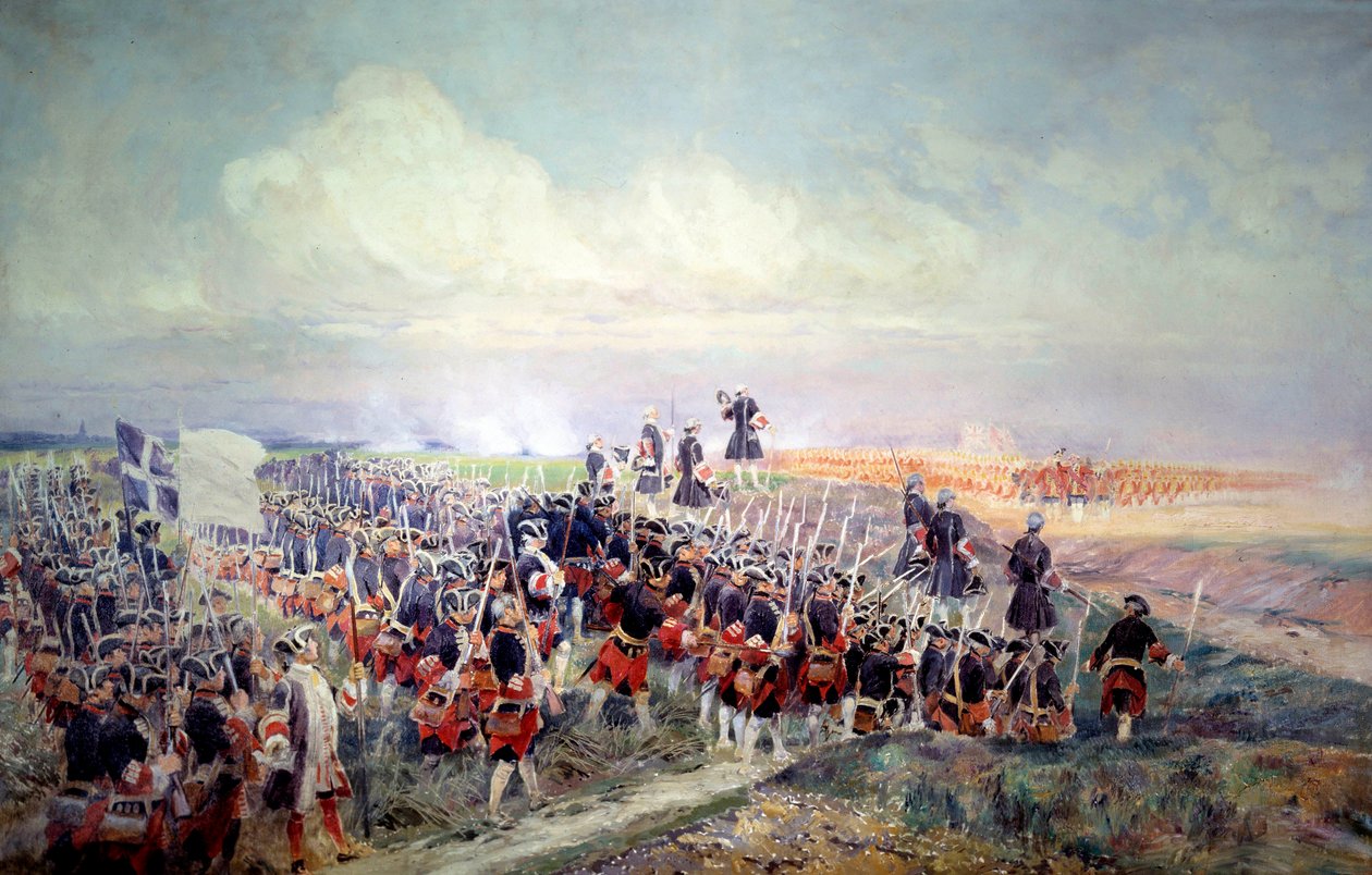 Salutation avant la bataille de Fontenoy le 11/05/1745. Peinture d