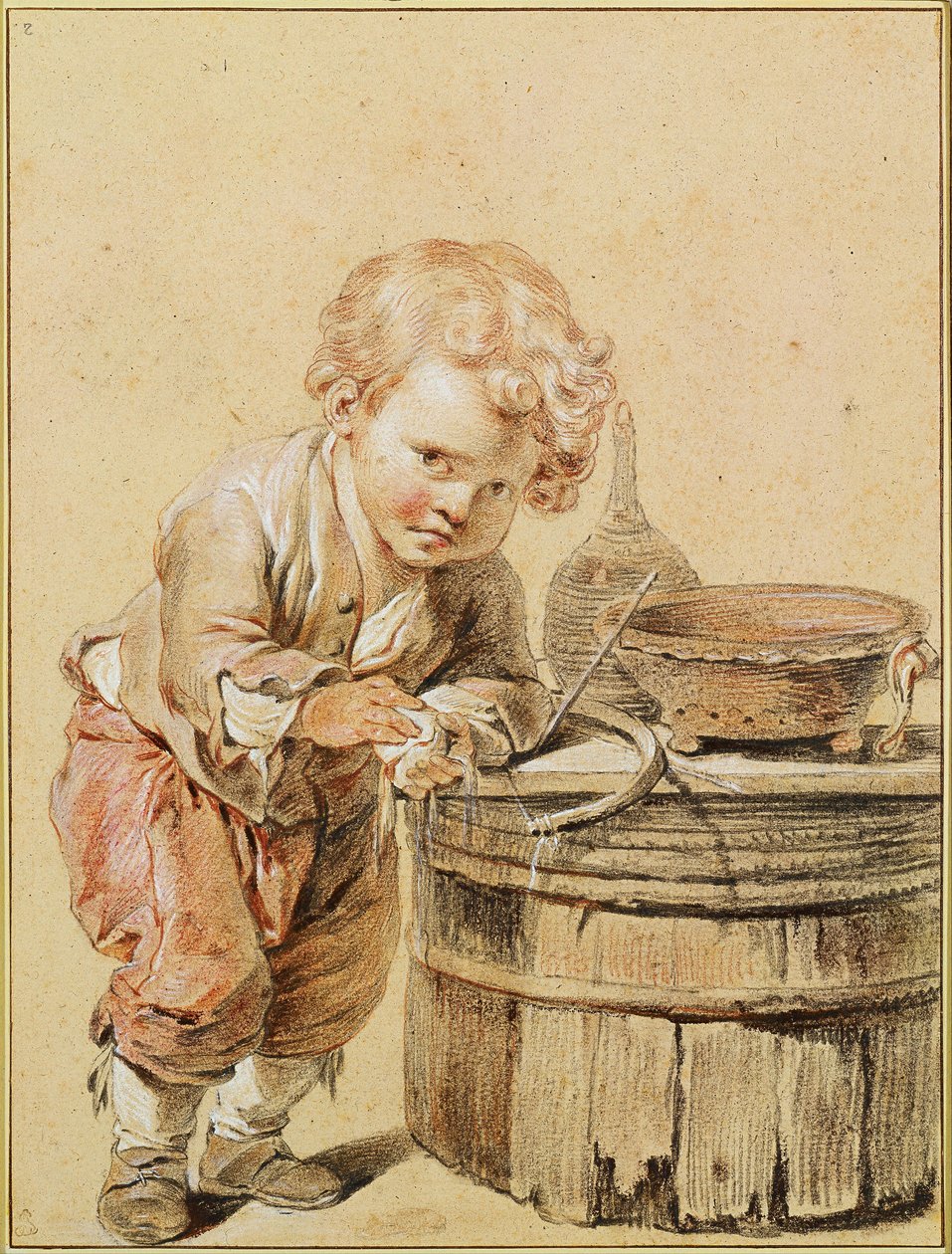 Garçon avec un œuf cassé, vers 1756 - Jean Baptiste Greuze