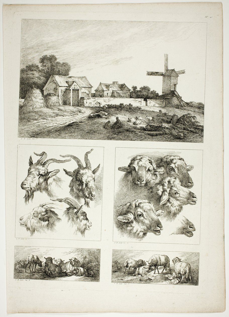 Planche 28 de 38 des Œuvres de J. B. Huet - Jean Baptiste Huet
