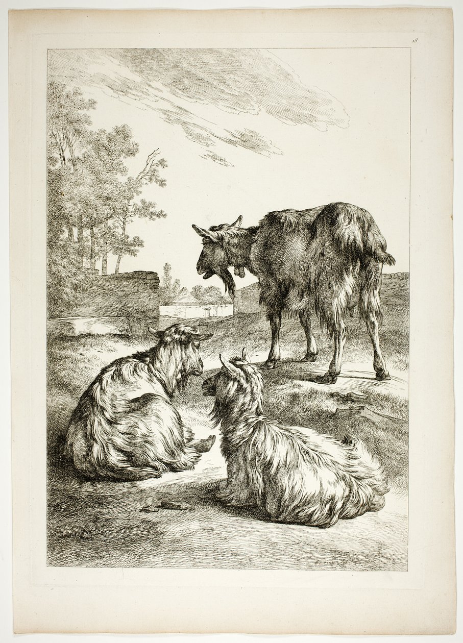 Planche dix-huit de 38 de Oeuvres de J. B. Huet - Jean Baptiste Huet