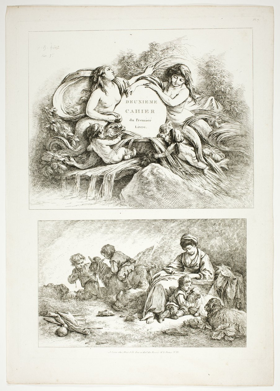 Planche Sept de 38, des Œuvres de J. B. Huet - Jean Baptiste Huet