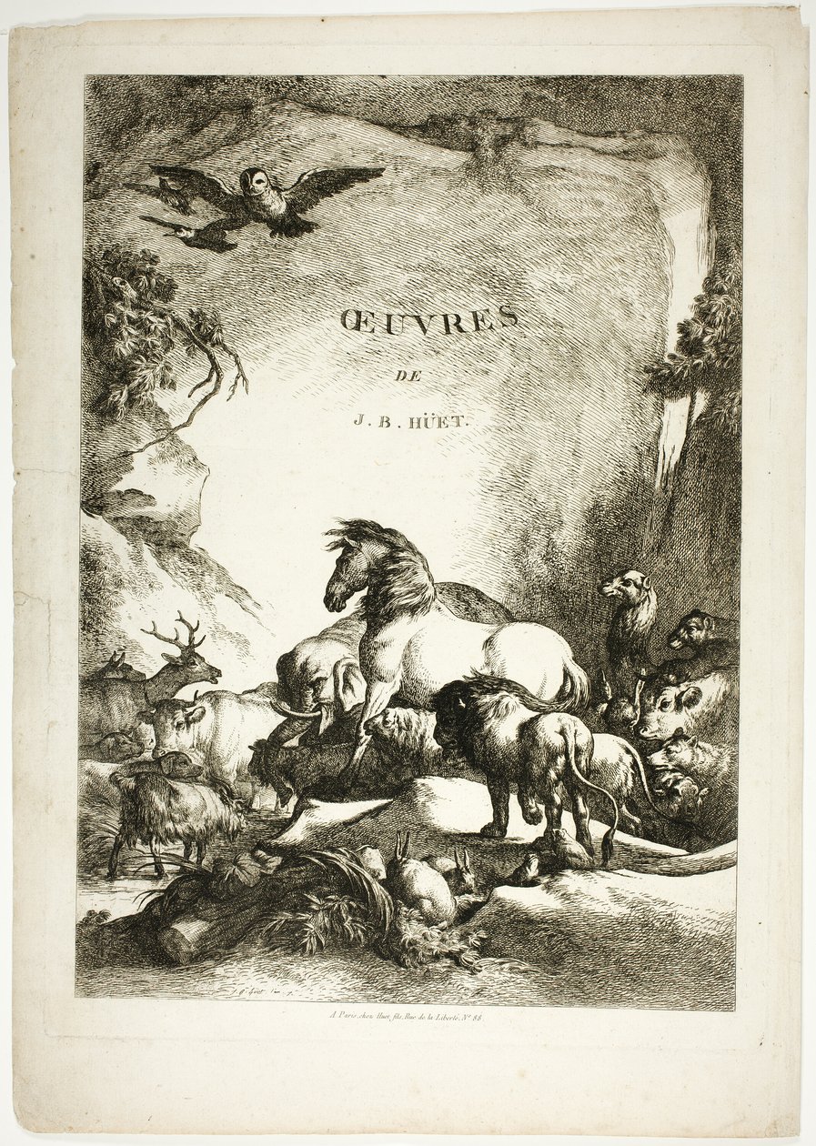 Page de Titre de Oeuvres de J. B. Huet - Jean Baptiste Huet