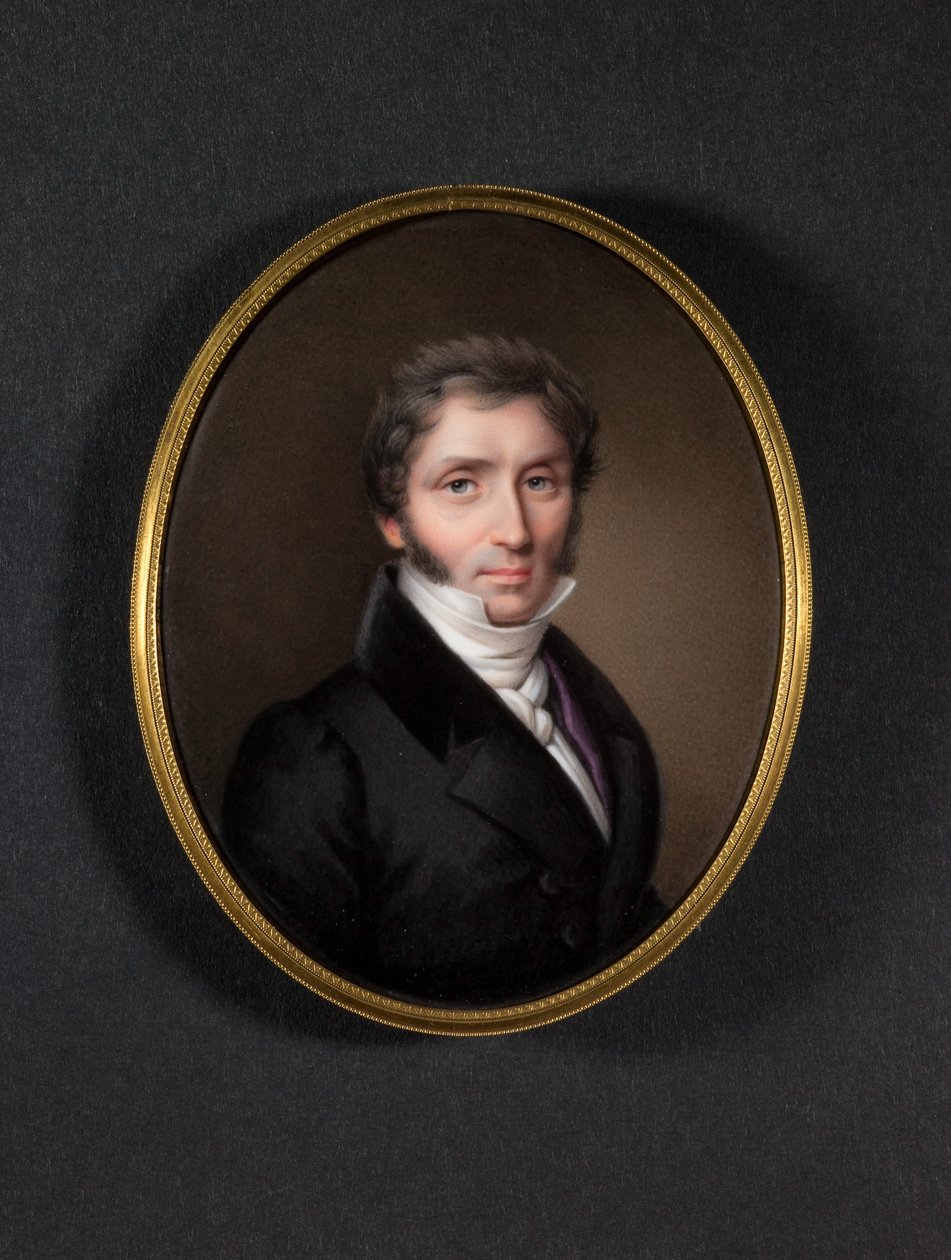 Homme en manteau sombre (émail sur cuivre) - Jean Baptiste Joseph Duchesne