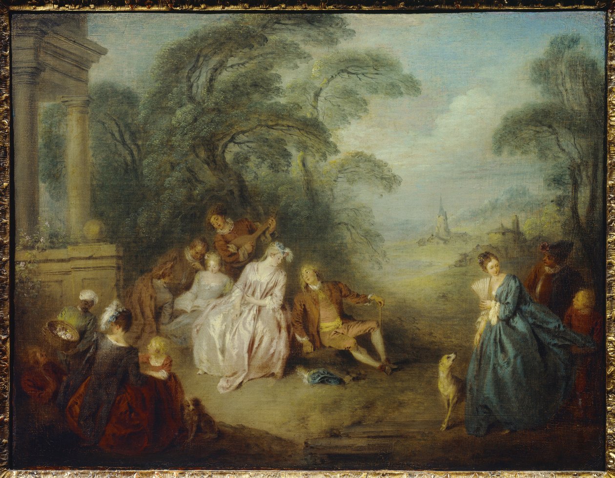 Réunis dans un parc - Jean Baptiste Joseph Pater