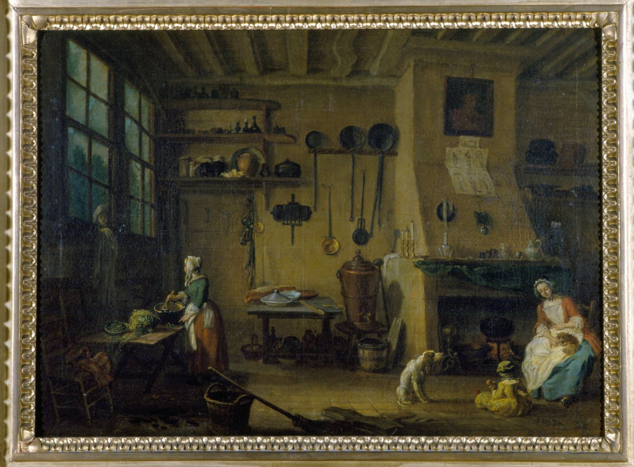 Cuisine bourgeoise - peinture de J.B Lallemand (1716-1803), fin 17e siècle, Musée des Beaux-Arts de Dijon - Jean Baptiste Lallemand