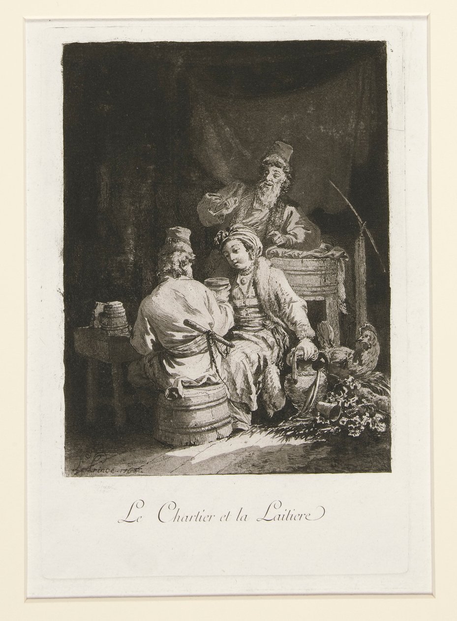 La vertu au cabaret et Le charretier et la laitière - Jean Baptiste Le Prince