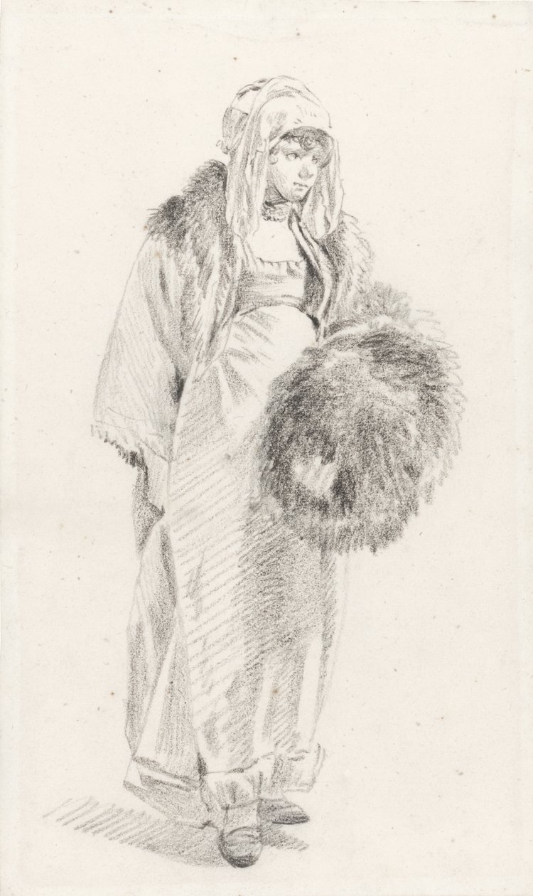 Femme russe avec un manchon en fourrure, entre 1758 et 1761 - Jean Baptiste Le Prince