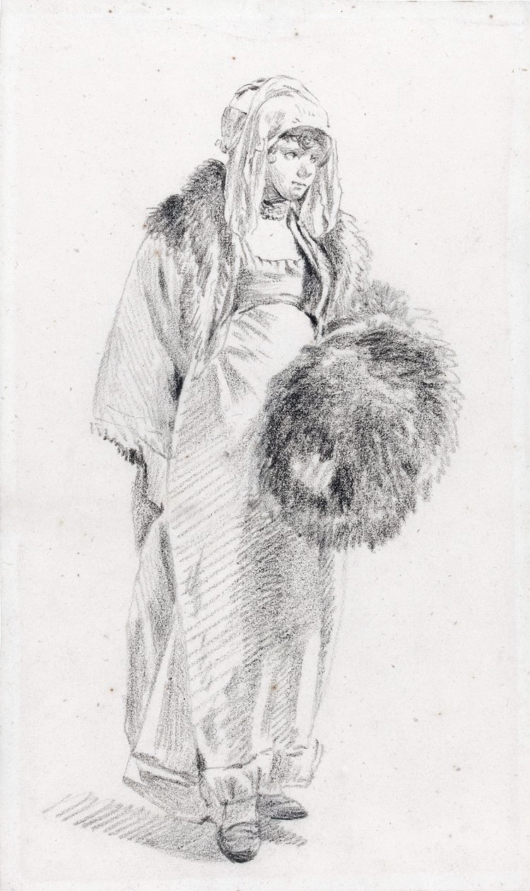 Femme russe avec un manchon en fourrure - Jean Baptiste Le Prince