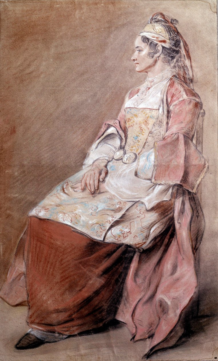 Paysanne russe dessinant du sang - Jean Baptiste Leprince