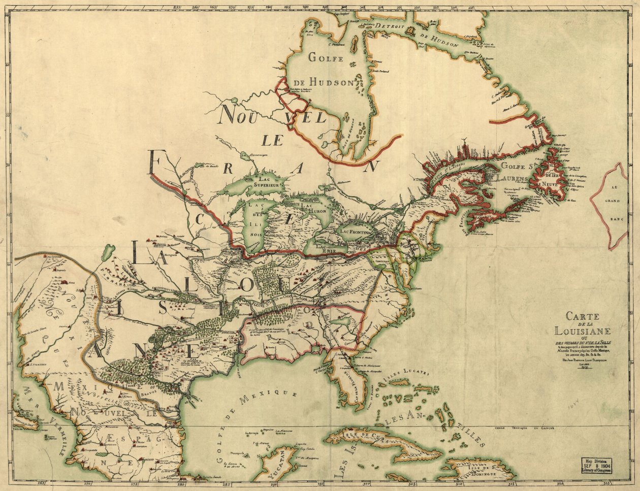 Carte de la Louisiane de Franquelin. LOC 2001620469 - Jean Baptiste Louis Franquelin