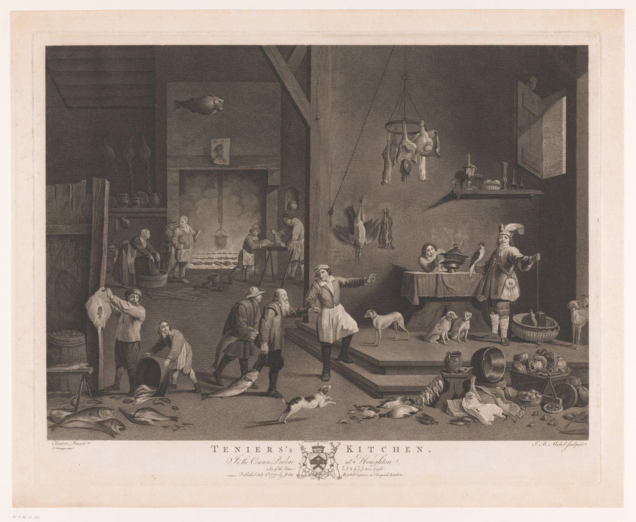 Scène de cuisine avec cheminée (La cuisine de Teniers) - Jean Baptiste Michel