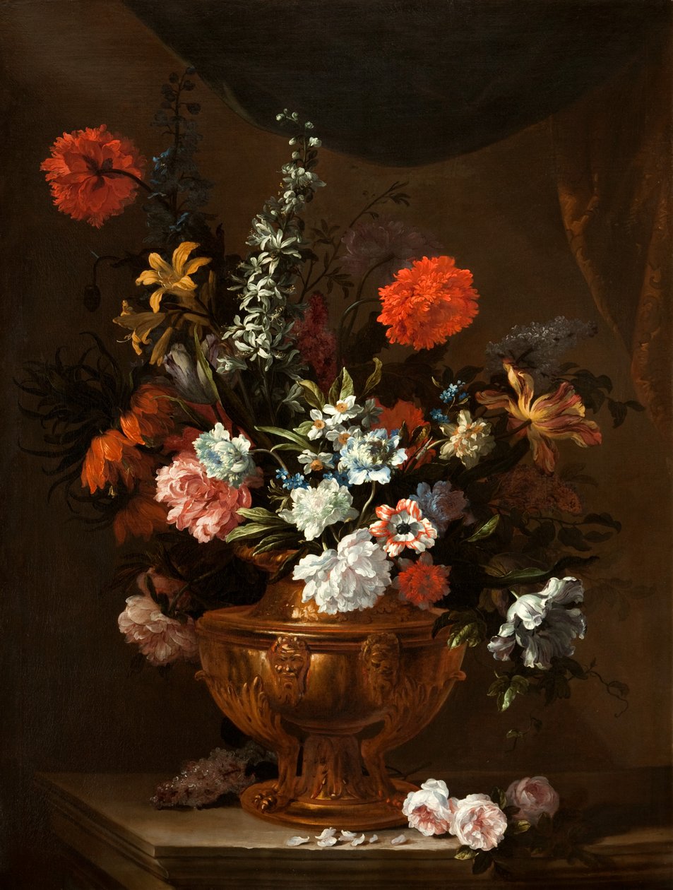 Fleurs dans un Vase Sculpté - Jean Baptiste Monnoyer