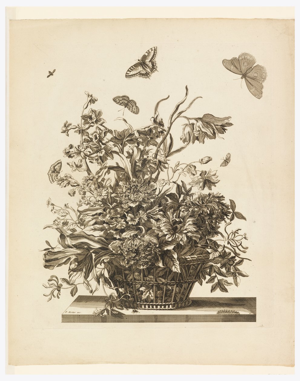 Planche 10, de la série Fleurs dans un panier - Jean Baptiste Monnoyer