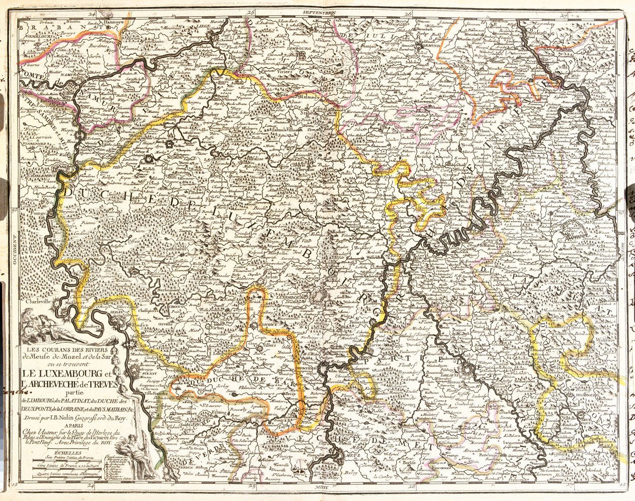 Carte du Luxembourg et du diocèse de Trèves (Allemagne) (Gravure) - Jean Baptiste Nolin