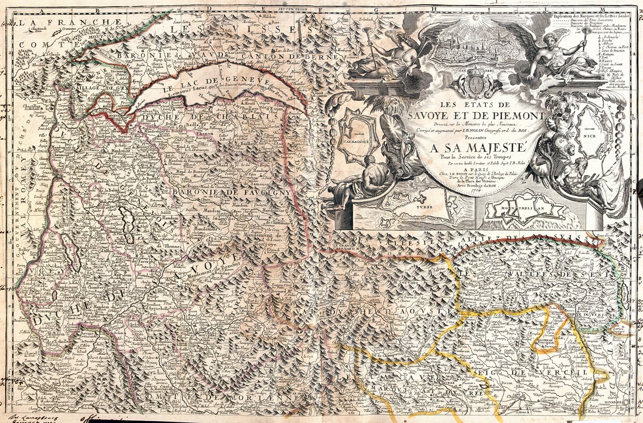 Carte de la Savoie et du Piémont (Italie) - Jean Baptiste Nolin