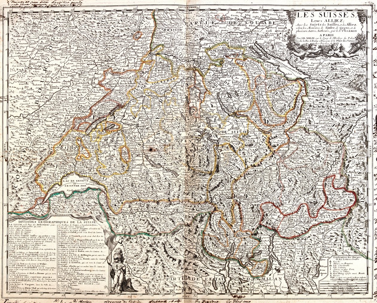 Carte de la Suisse (Gravure) - Jean Baptiste Nolin