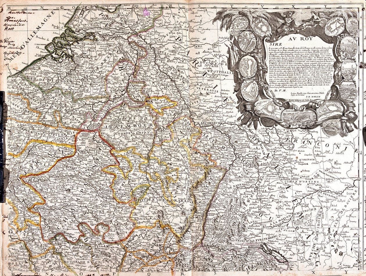 Carte du Duché de Luxembourg, Champagne et Duché de Lorraine (Gravure) - Jean Baptiste Nolin