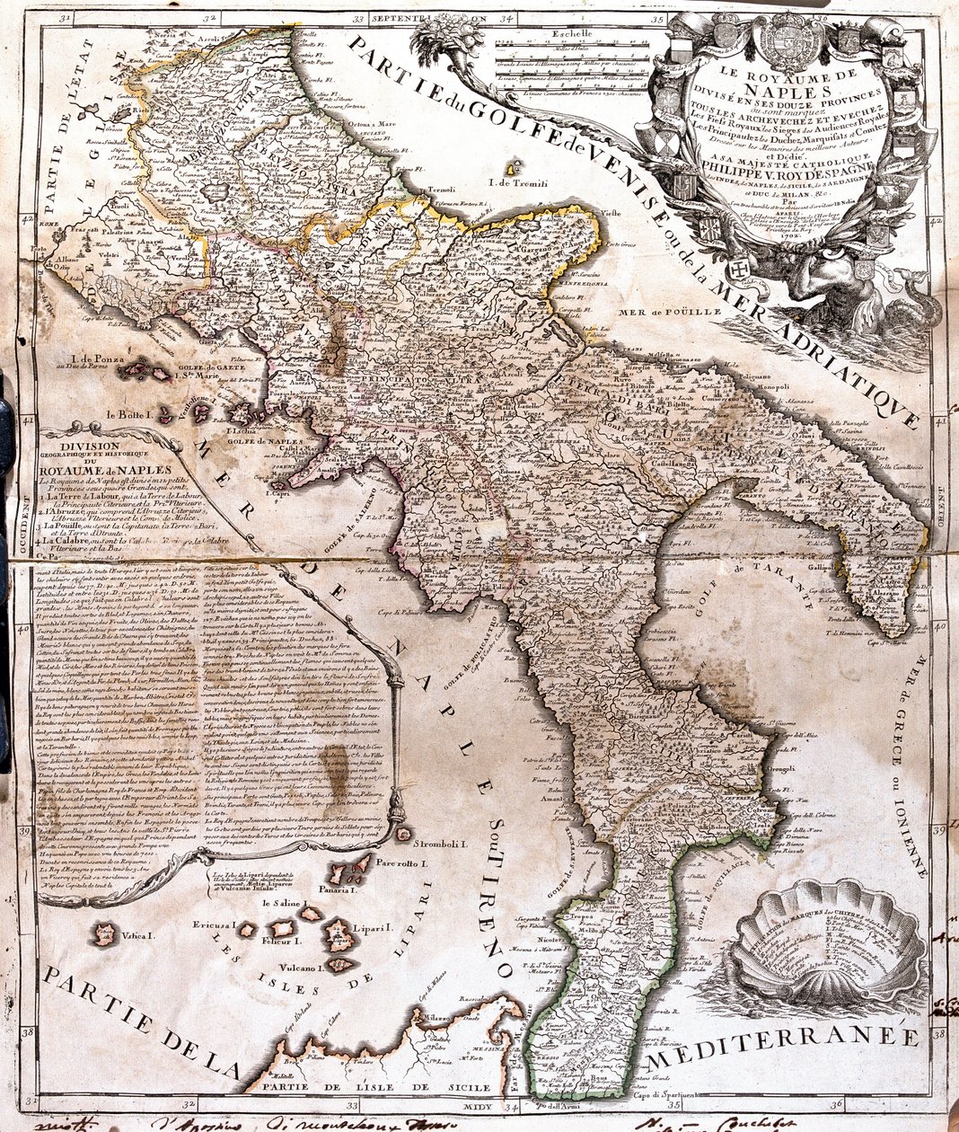 Carte du Royaume de Naples (Italie) - Jean Baptiste Nolin