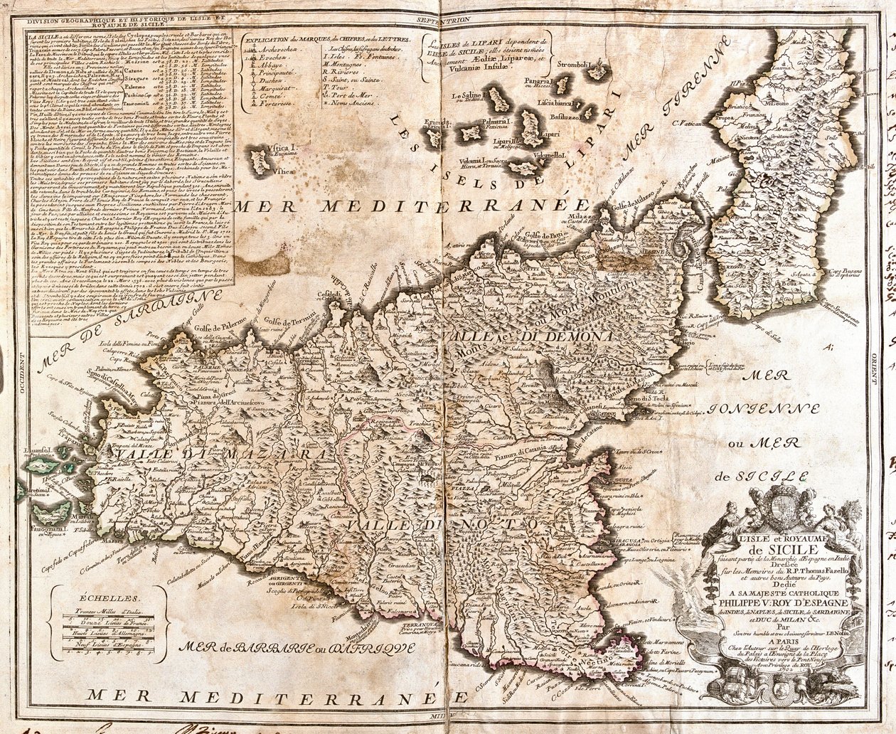 Carte du Royaume de Sicile (Italie) - Jean Baptiste Nolin
