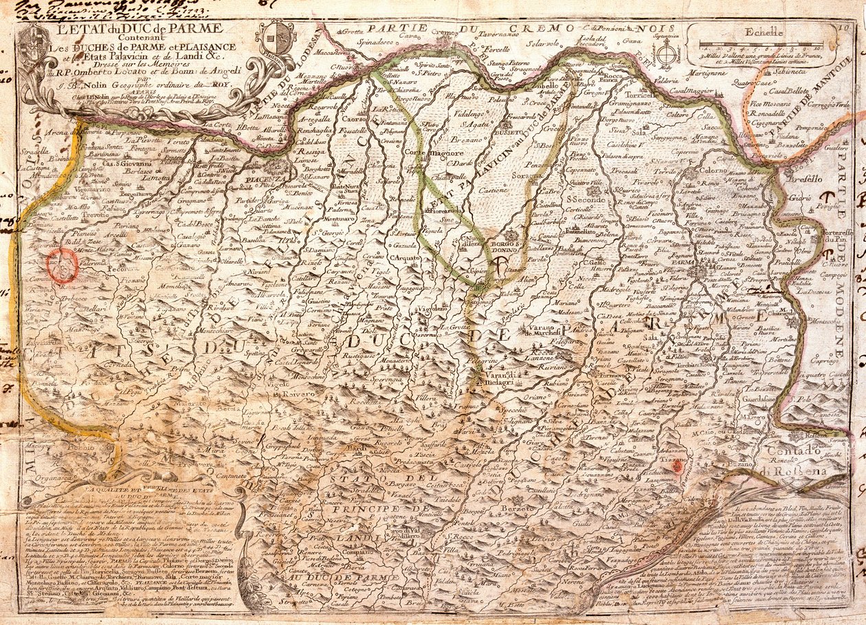 Carte de la région de Parme (Italie) - Jean Baptiste Nolin