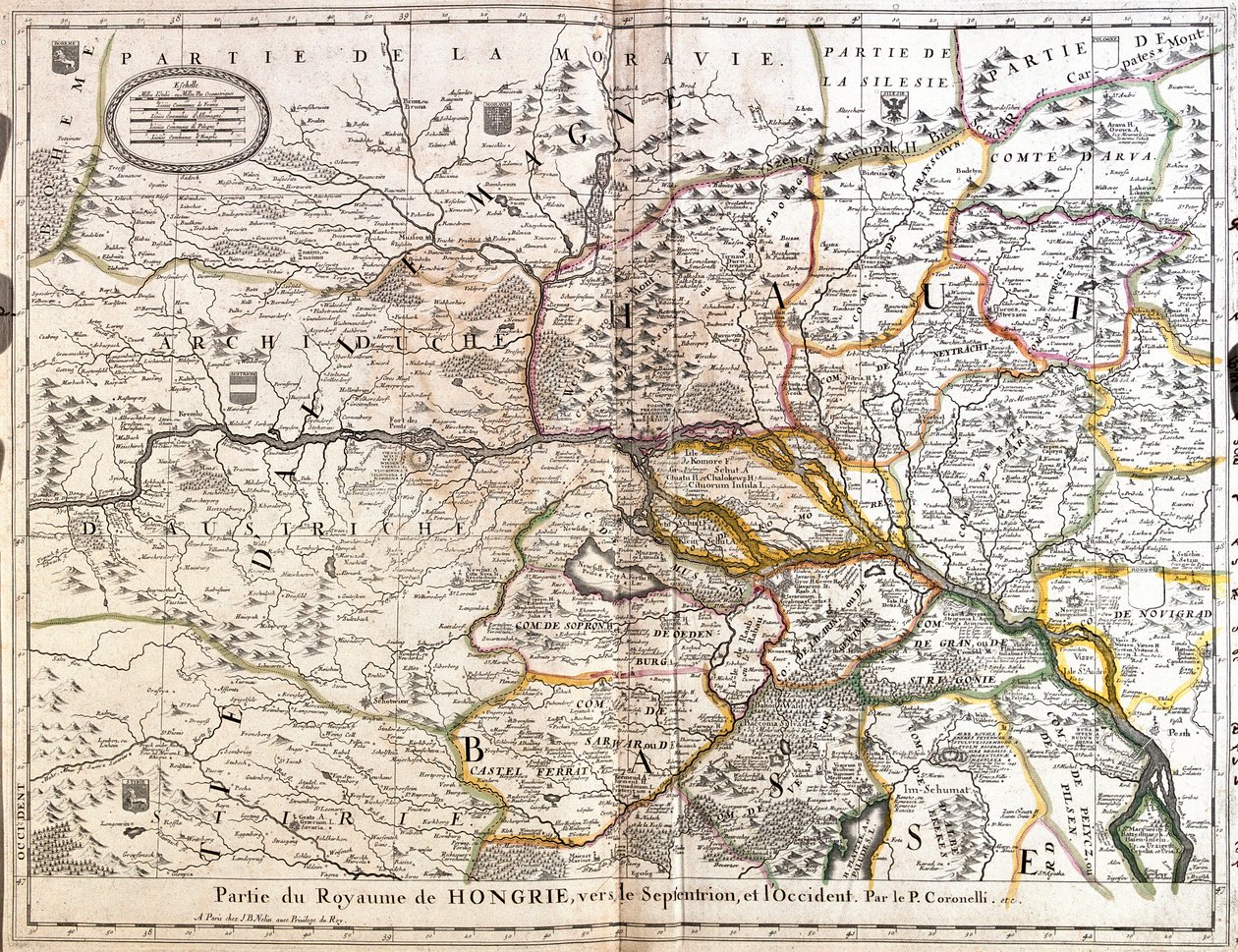 Carte de la partie nord-ouest du Royaume de Hongrie (Gravure) - Jean Baptiste Nolin