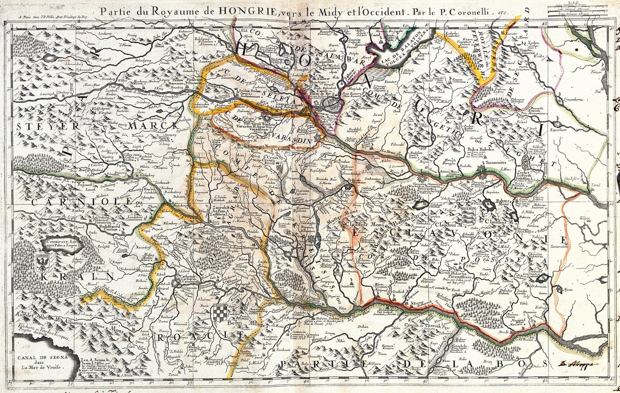 Carte de la partie sud-occidentale du Royaume de Hongrie (Gravure) - Jean Baptiste Nolin