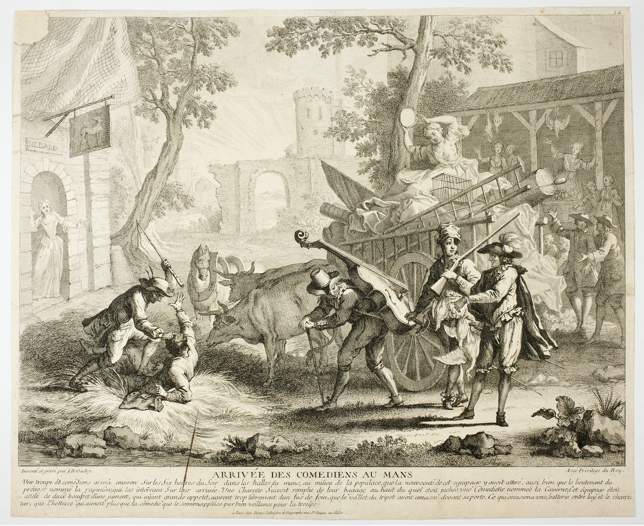Arrivée des comédiens - Jean Baptiste Oudry