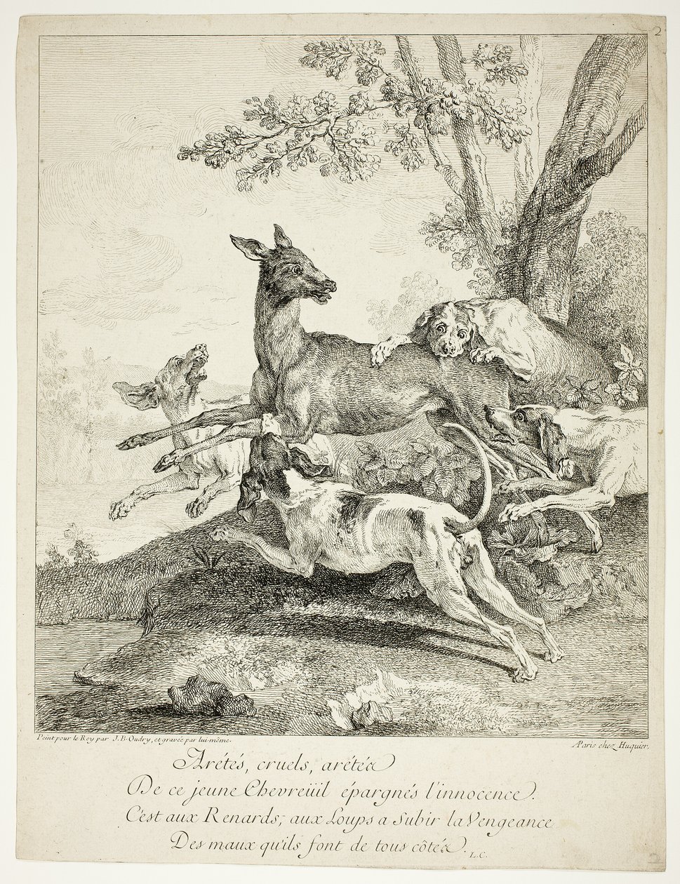 Cerfs attaqués par des chiens - Jean Baptiste Oudry