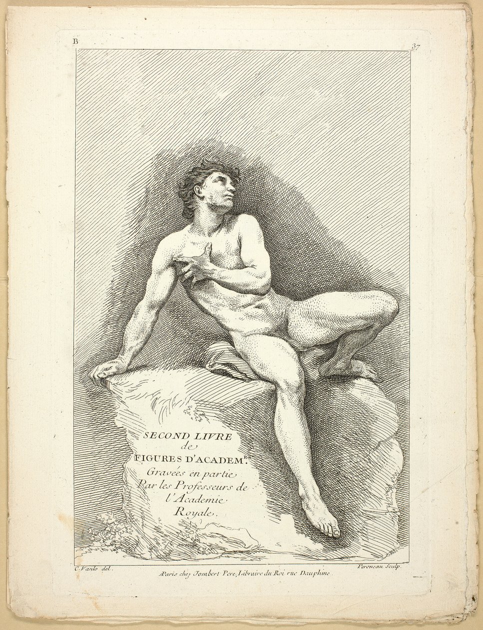 Figure (recto et verso), du Second livre de figures d’Académies gravées en Partie par les Professeurs de l’Académie Royale - Jean Baptiste Perronneau