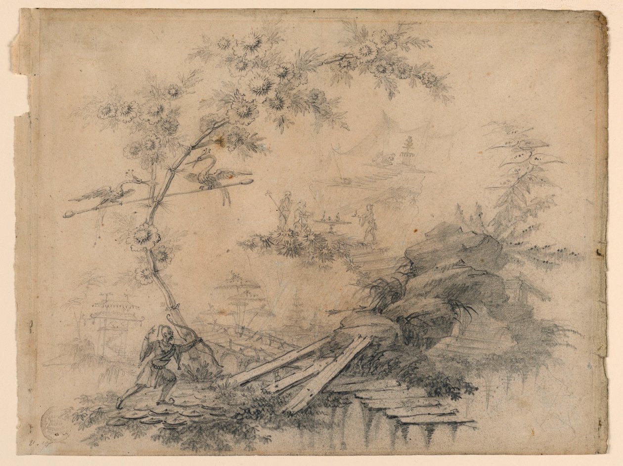 Dessin, fantaisie chinoise, vers 1780 - Jean Baptiste Pillement