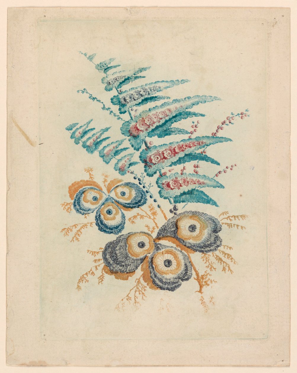 Motif floral fantastique de Nouvelle Suitte de Cahiers de Fleurs Idéales - Jean Baptiste Pillement