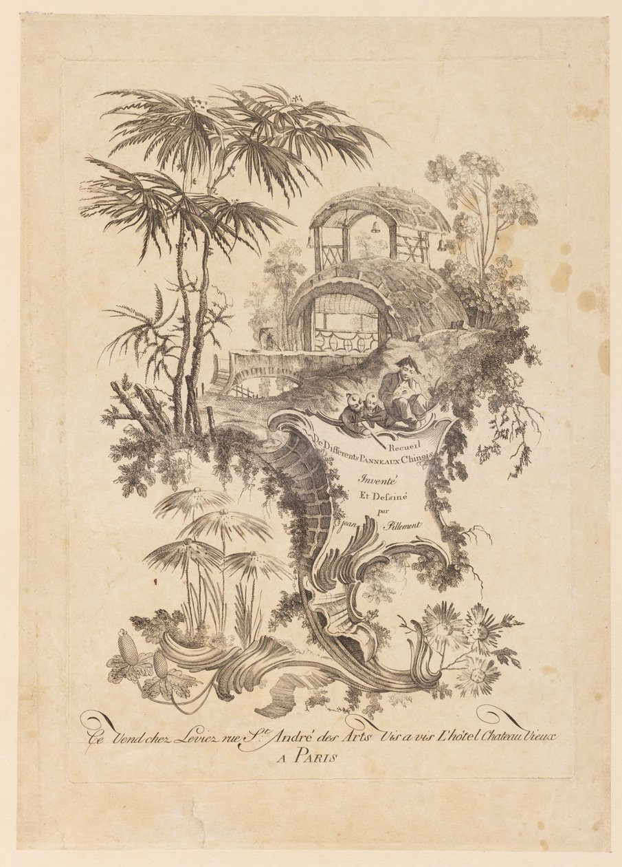 Page de titre, "Recueil De Différents Panneaux Chinois" - Jean Baptiste Pillement