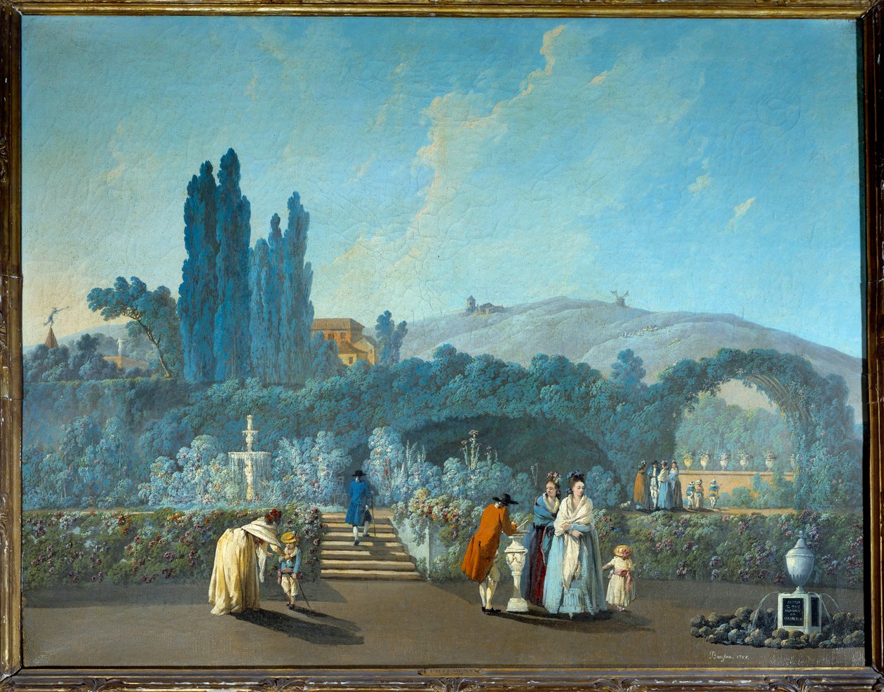 Vue des jardins de Benfica à Lisbonne en 1785 - Jean Baptiste Pillement