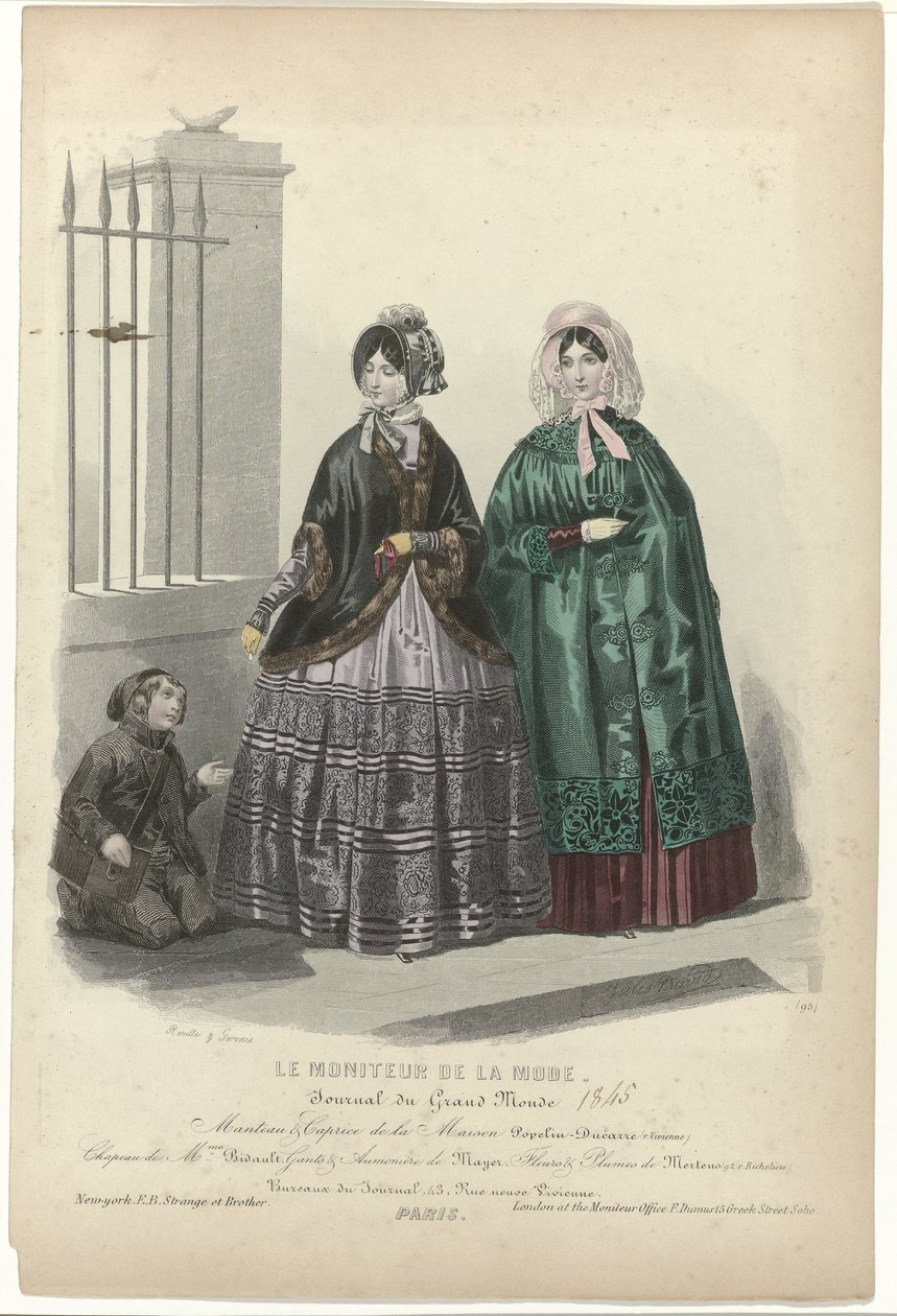 Le Moniteur de la Mode, 1845, No. 95 : Manteau & Caprice de la Maison - Jean Baptiste Reville